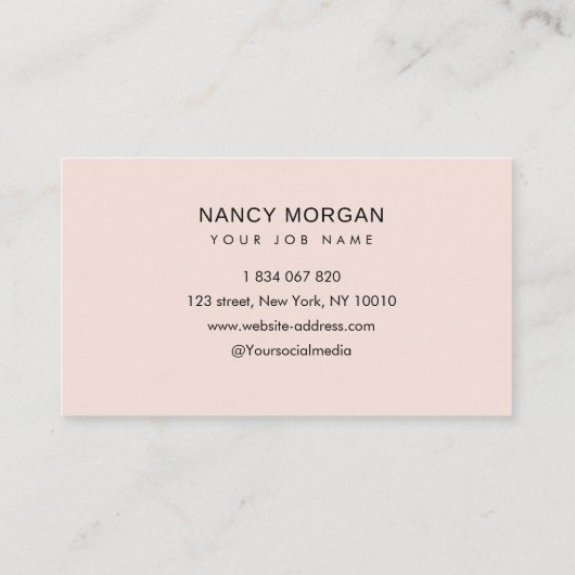 Logo Carte de visite rose pâle (Dos)