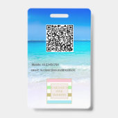 Logo Carte d'identité Océan Plage Badge Lanière (Arrière)