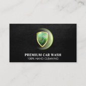 Logo Carwash | Carte de visite Monogramme en cuir (Devant)