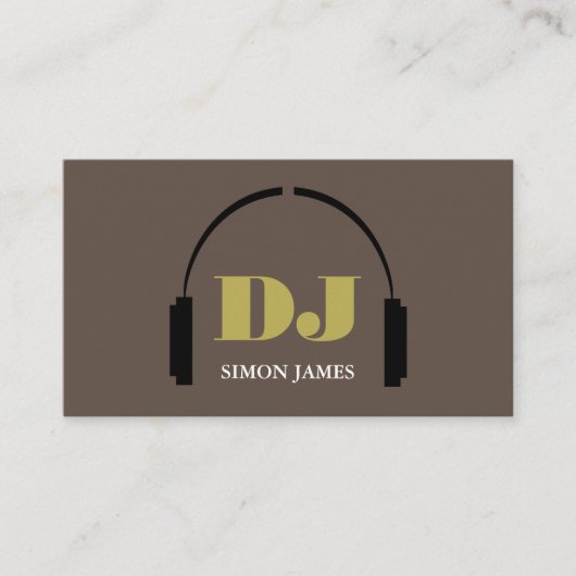 Logo casque, Carte de visite DJ professionnel (Devant)
