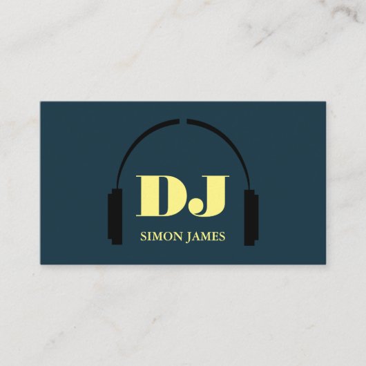 Logo casque, Carte de visite DJ professionnel (Devant)