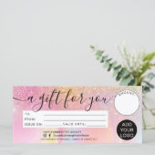 Logo certificaat voor marmer van regenbooglitter (Staand voorkant)