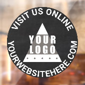 Logo Chalkboard Round Jouw tekst Aangepaste winkel Raamsticker (Vel 2)