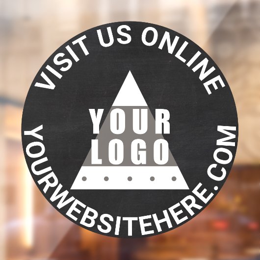 Logo Chalkboard Round Jouw tekst Aangepaste winkel Raamsticker (Vel 2)