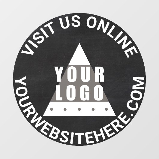 Logo Chalkboard Round Jouw tekst Aangepaste winkel Raamsticker (Vel)