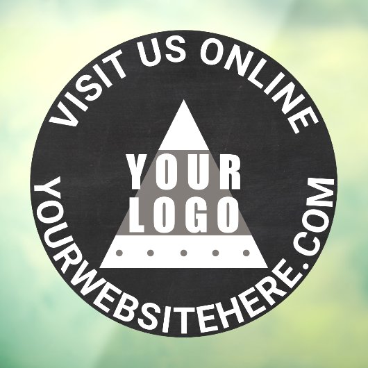 Logo Chalkboard Round Jouw tekst Aangepaste winkel Raamsticker (Vel 3)