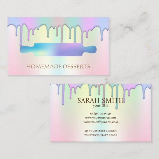 Logo Chef boulangerie, Carte de visite mignon (Devant / Derrière)