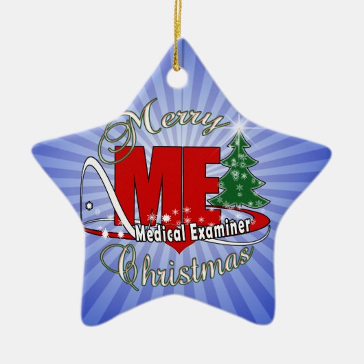 LOGO CHRISTMAS ME MEDISCHE EXAMINER KERAMISCH ORNAMENT (Voorkant)