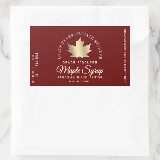 Logo circulaire Étiquette de sirop d'érable (lot e (Sac)