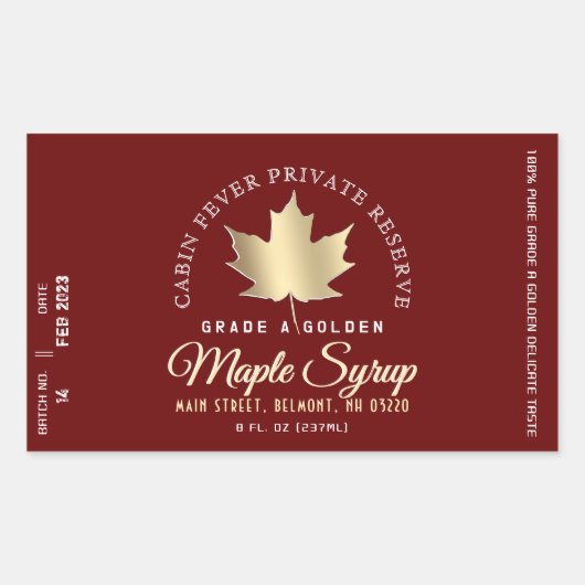 Logo circulaire Étiquette de sirop d'érable (lot e (Devant)