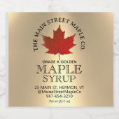 Logo circulaire Étiquette de sirop d'érable sur or (Étiquettes simples)