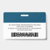 Logo Code barre de badge de l'ID employé personnal (Arrière)