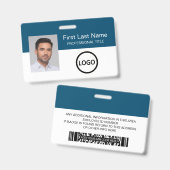 Logo Code barre de badge de l'ID employé personnal (Avant & arrière)