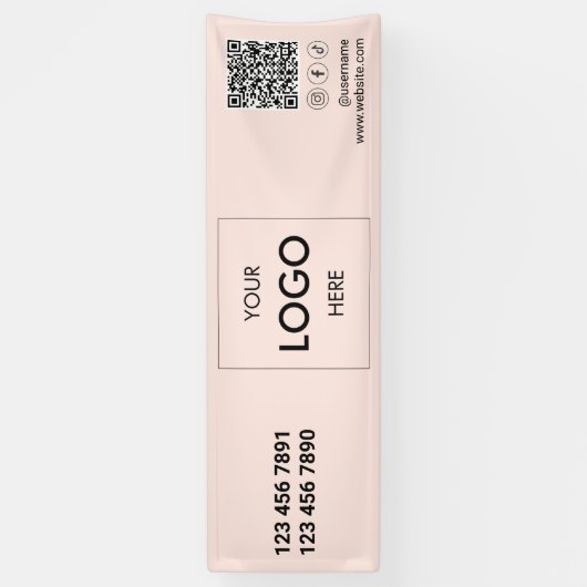 Logo Code QR Bannière des médias sociaux (Vertical)