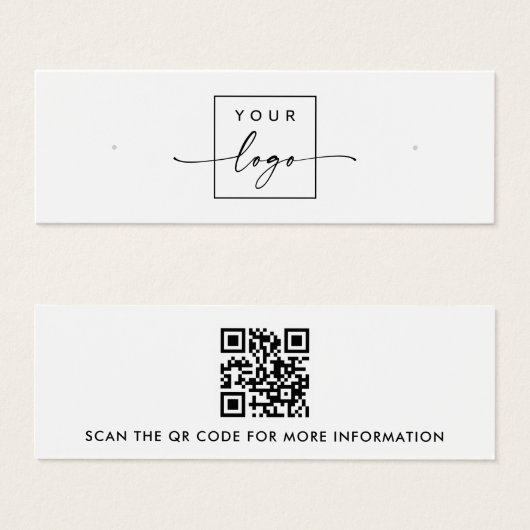 Logo code QR blanc talon d'oreille (Devant & derrière)