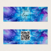 Logo code QR bleu violet clou d'oreille carte d'af (Devant & derrière)
