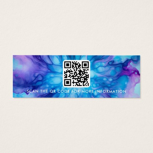Logo code QR bleu violet clou d'oreille carte d'af (Dos)