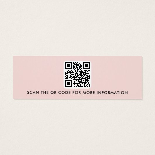 Logo code QR blush rose goujon d'oreille carte d'a (Dos)