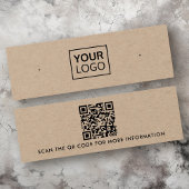 Logo code QR boucle d'oreille Kraft papier carte d