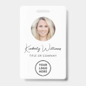 Logo Code QR Code Employé Photo ID Badge (Avant)