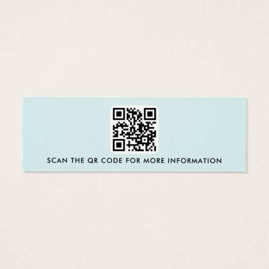 Logo code QR lumière bleu clou d'oreille carte d'a (Dos)