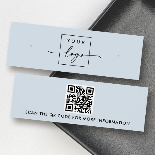 Logo code QR lumière bleu clou d'oreille carte d'a