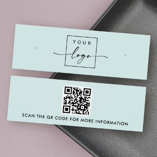 Logo code QR lumière bleu clou d'oreille carte d'a