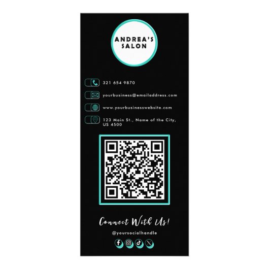 Logo & Code QR Menu des services de salon de beaut (Dos)