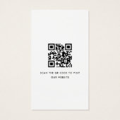 Logo code QR professionnel carte de visite blanc (Dos)