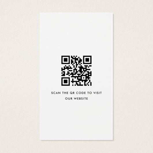 Logo code QR professionnel carte de visite blanc (Dos)