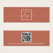 Logo code QR terre cuite étalon d'oreille carte d' (Devant & derrière)