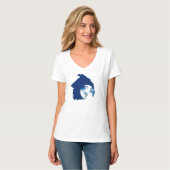 Logo ColliesWithoutBorders sur un t-shirt col V (Devant entier)