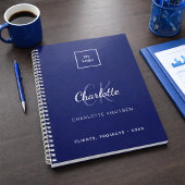 logo commercial bleu marine monogramme blanc