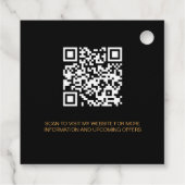 Logo commercial de nom d'or noir Code QR étiquette (Dos)