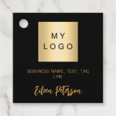 Logo commercial de nom d'or noir Code QR étiquette (Devant)