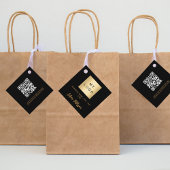 Logo commercial de nom d'or noir Code QR étiquette