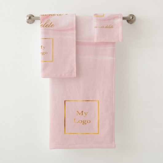 Logo commercial du salon de beauté en soie rose vi (En situation)