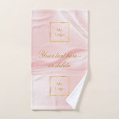 Logo commercial du salon de beauté en soie rose vi (Serviette à main)