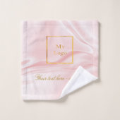 Logo commercial du salon de beauté en soie rose vi (Gant de toilette)
