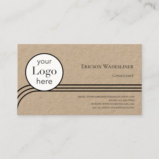 Logo Consultant Kraft Carte de visite papier (Devant)