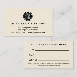 Logo Contact Zakelijke Afspraakkaart Crème Afsprakenkaartje