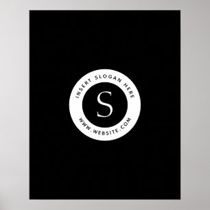 Logo Corporate Modern Black en White Poster