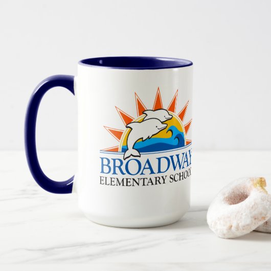 Logo couleur de l'école primaire de Broadway Mug (Avec donut)