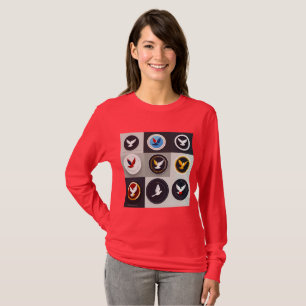 Logo couleur vive imprimé T-shirt pour femmes