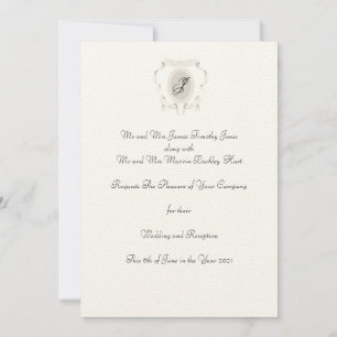 Logo Crest Monogramme Faire-part de mariage Décont
