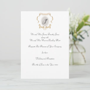 Logo Crest Monogramme Faire-part de mariage Décont