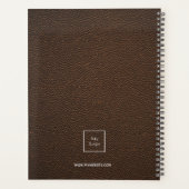 Logo cuir marron monogramme initiales affaires (Dos)