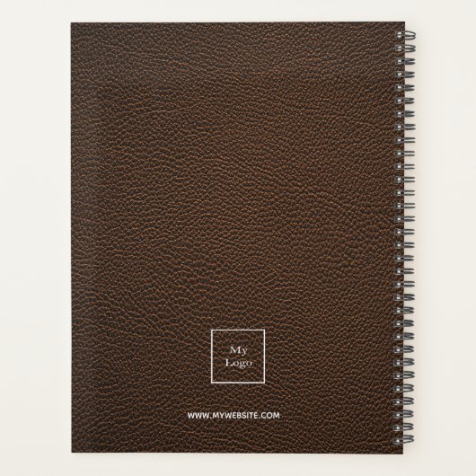 Logo cuir marron monogramme initiales affaires (Dos)