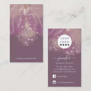 Logo Custom Jewelry Kaart Social Crystals Confetti Visitekaartje