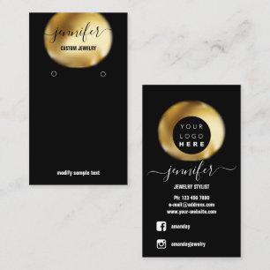 Logo Custom Jewelry Kaart Social Media Black Gold Visitekaartje